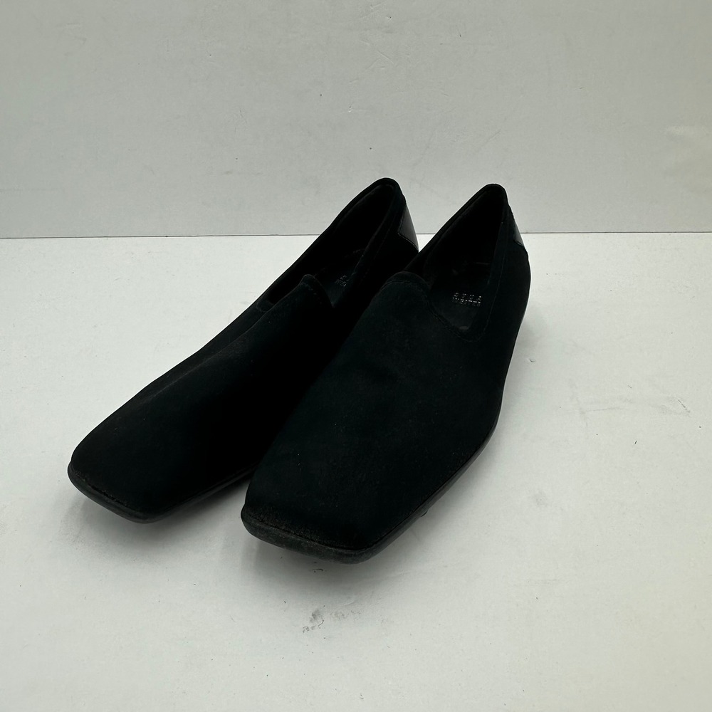 Stuart Weitzman Womens Quiet Luxury Pebble Sole Loafers Sz 7.5 Minimalist Black